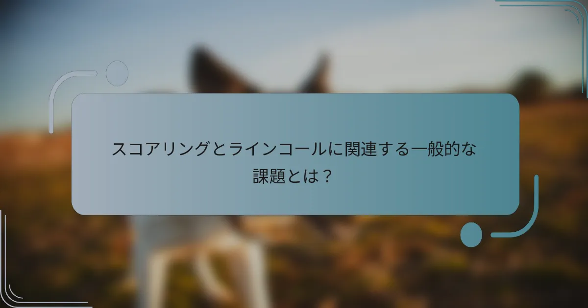 スコアリングとラインコールに関連する一般的な課題とは？
