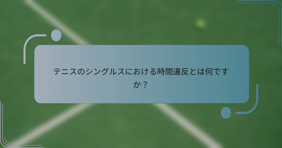 テニスのシングルスにおける時間違反とは何ですか？